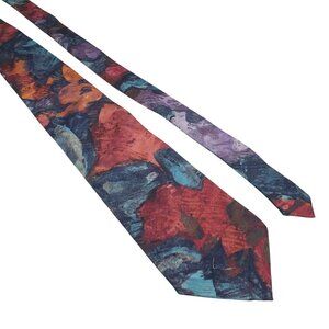 Paulo Conti Abstract Multicolor Mens Tie Polyester Office Dad Gift Retro Floral